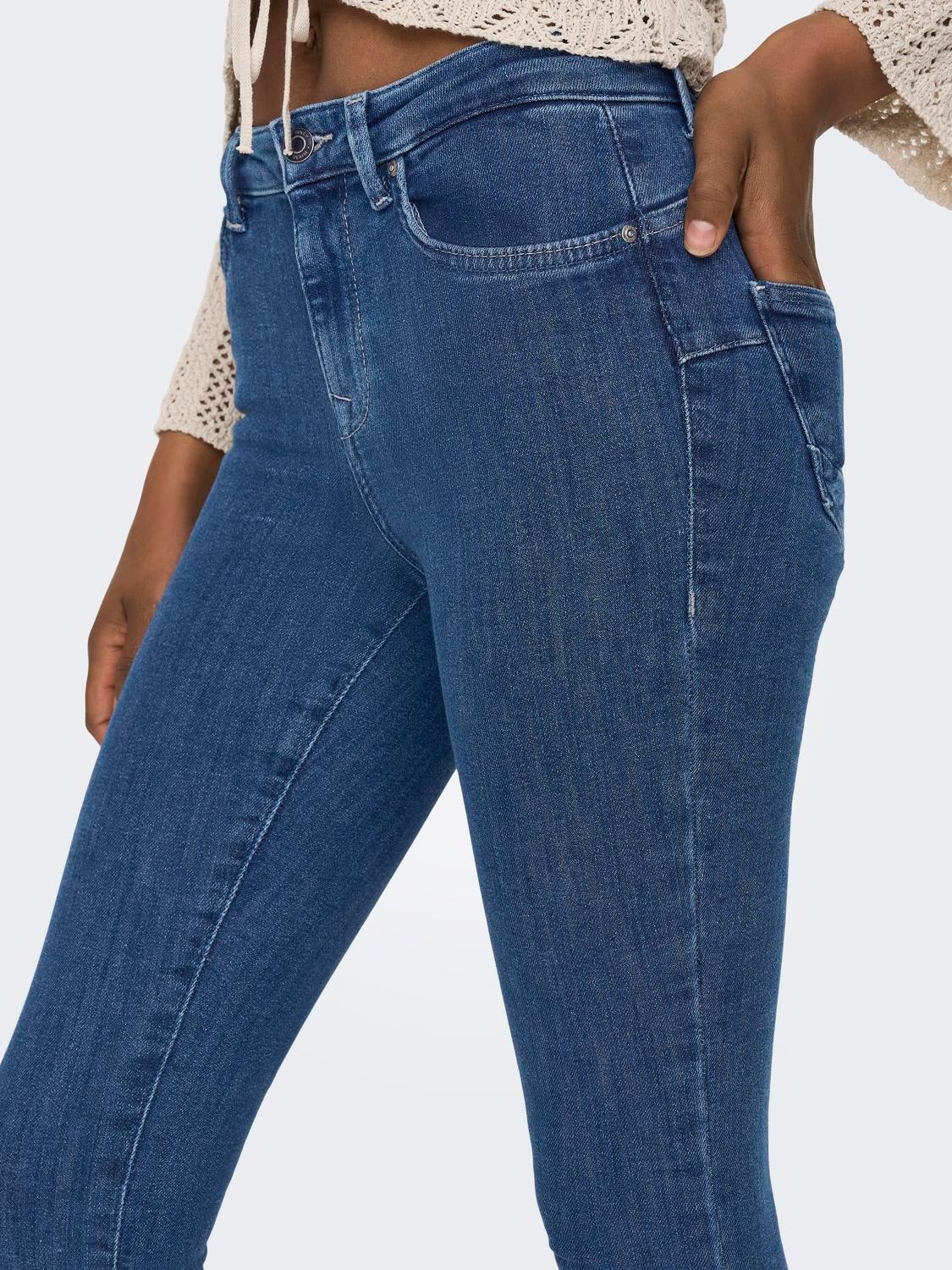 ONLPOWER Mittlere Taille Skinny Fit Jeans Dark Blue Denim