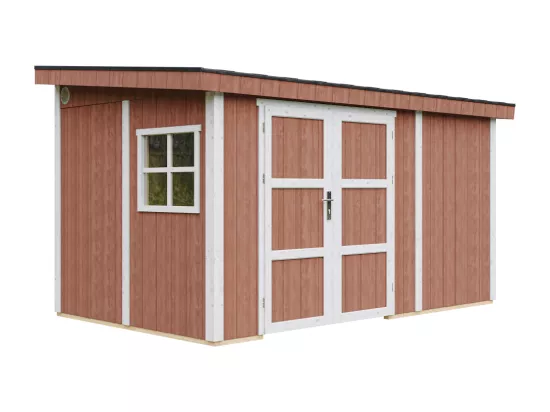 Abri de Jardin Qualité Premium 8,68 m² - H231x248x412 cm - Sans plancher e paroi latérale - Timbela M939B-REDWOOD RED
