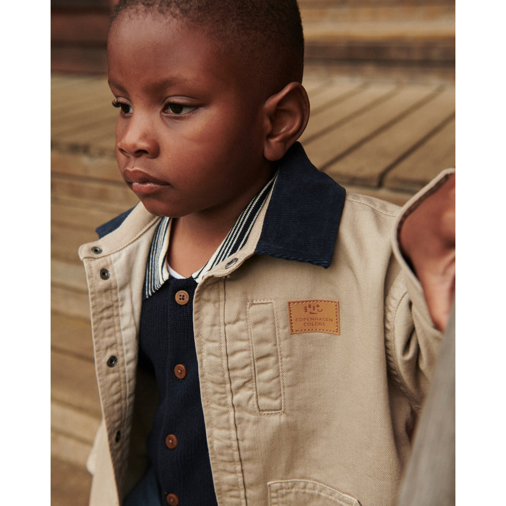 Køb COPENHAGEN COLORS Beige Comb. Twill Jakke W. Corduroy Krave