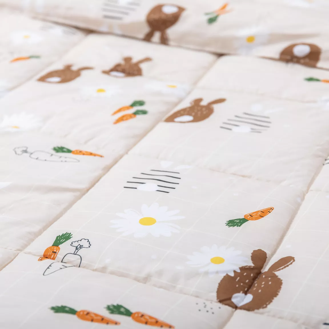 Couette imprimée enfant et sa taie d'oreiller (140 x 200 cm) Pompon Marron