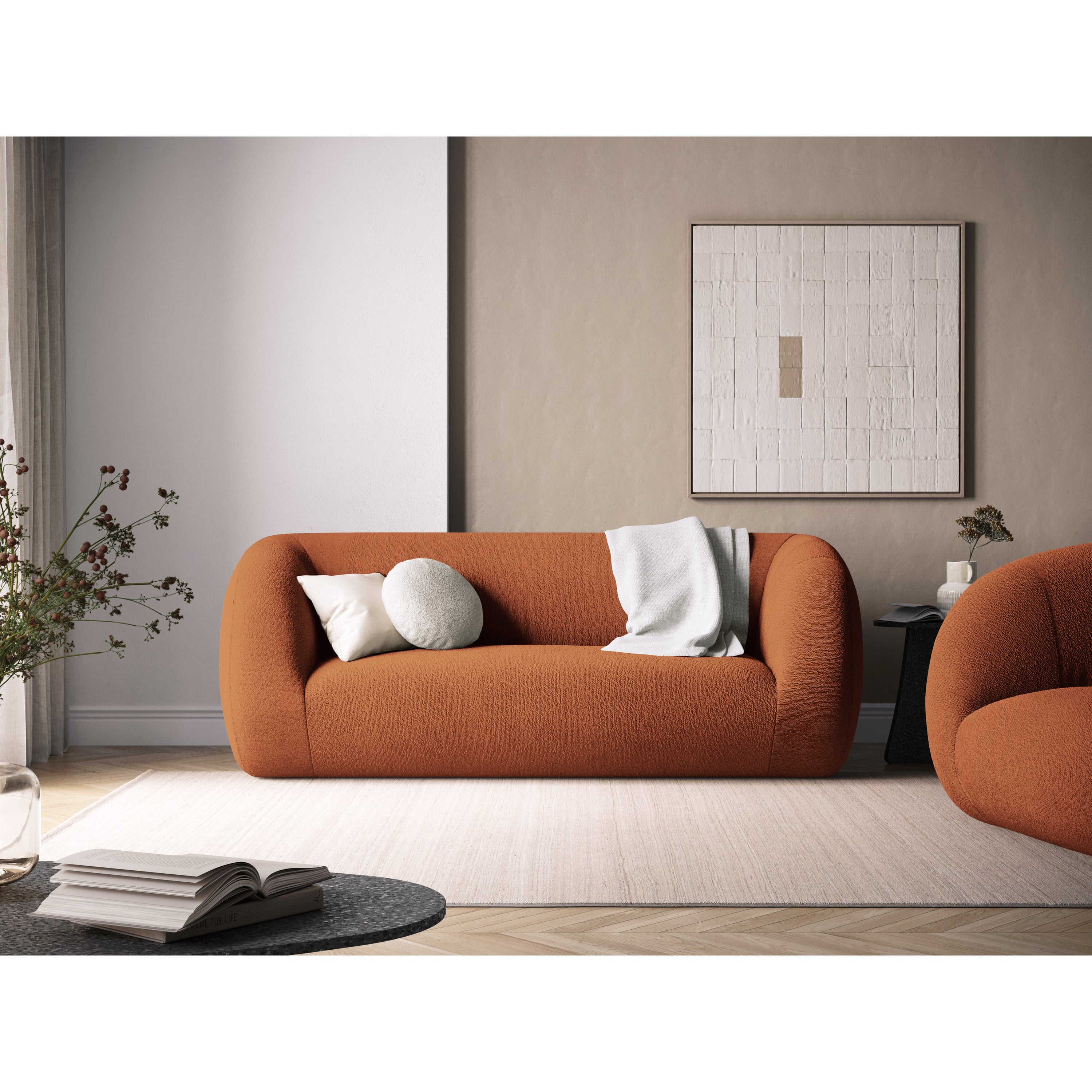 Cosmopolitan Design Essen 2,5-zitsbank - Bouclé - Bruin