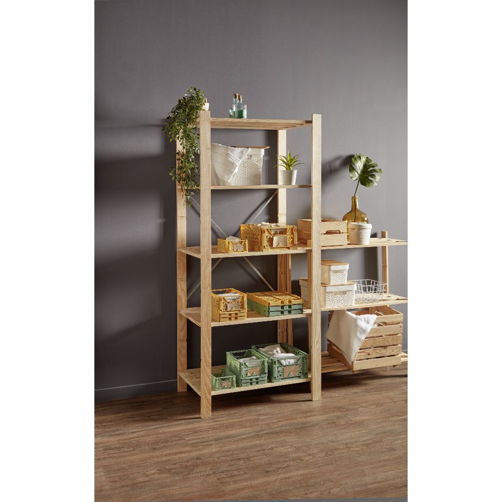 Caisse pliable avec porte-étiquette vert L25xl16,5xH10cm