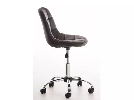 Chaise de bureau - Similicuir & Métal chromé - Marron - Emil