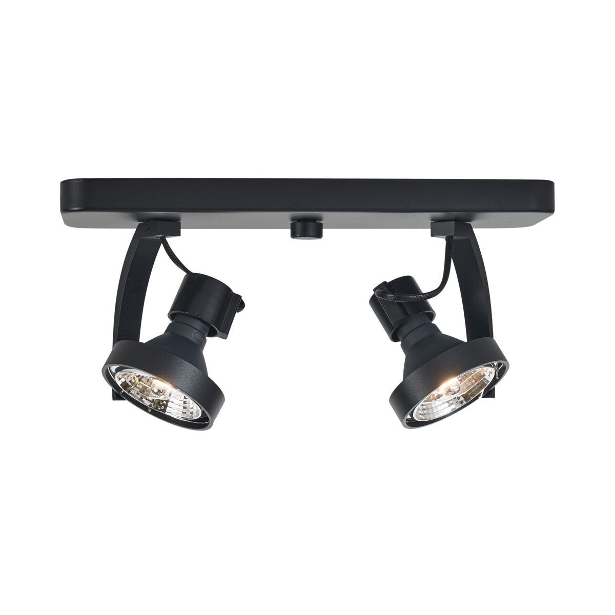 Design plafondspot zwart GU10 70mm 2-lichts draai- en kantelbaar - Vo