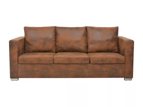 NETTLIFE Canapé à 3 places 191 x 73 x 82 cm Cuir daim artificiel