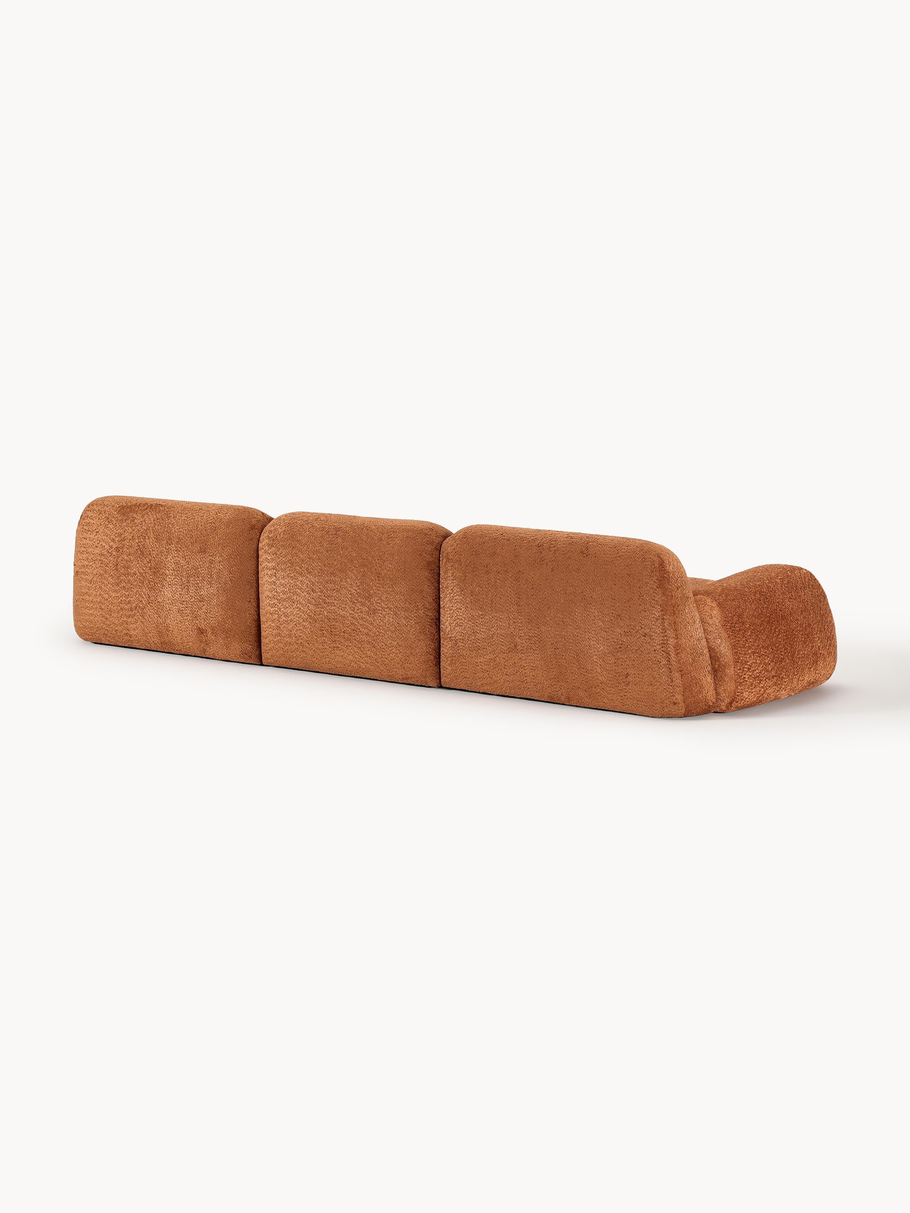 Modulaire bank Wolke (4-zits) van teddy-bouclé