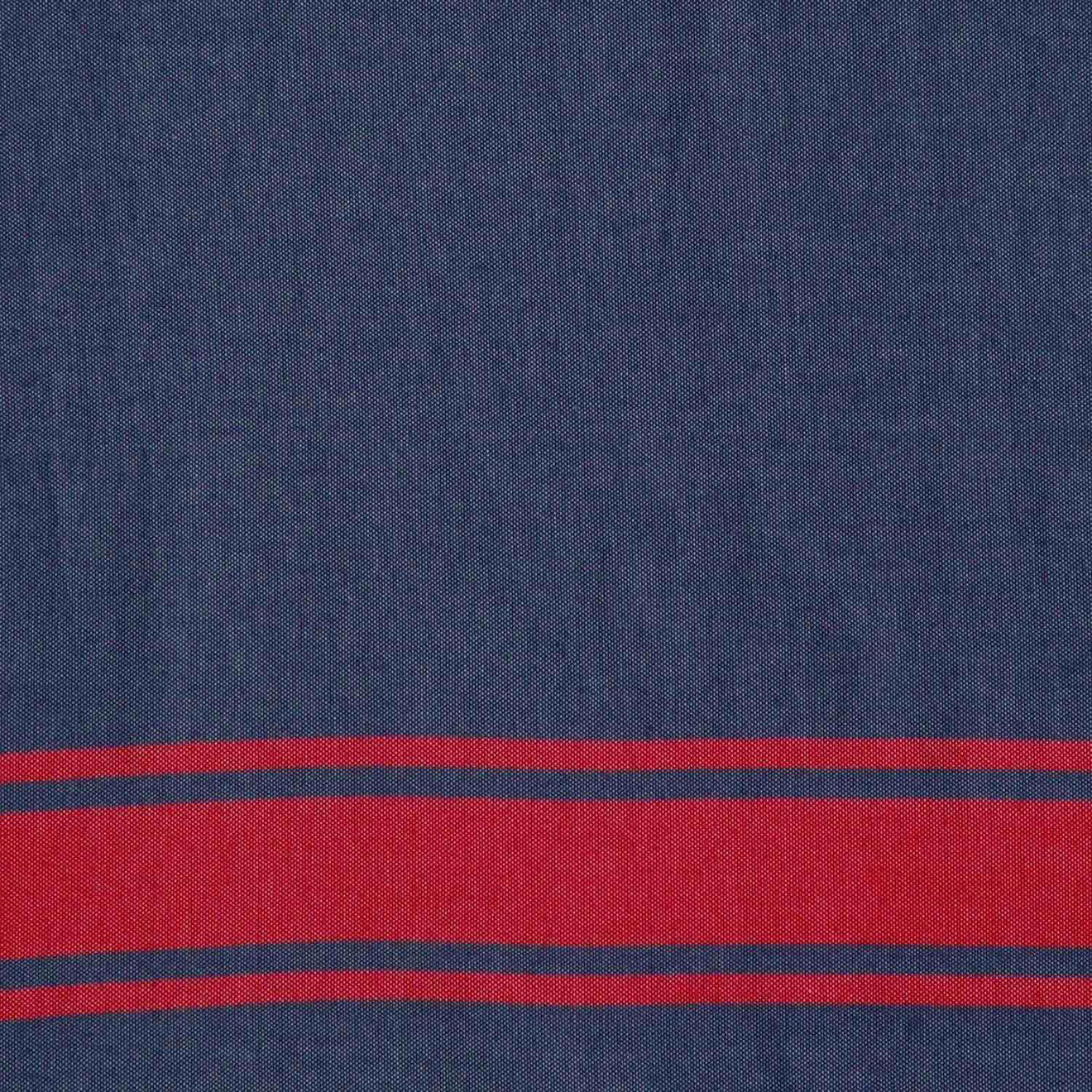 Febronie Fouta Traditionelle St Tropez bleu jean/rouge - 100x200 cm