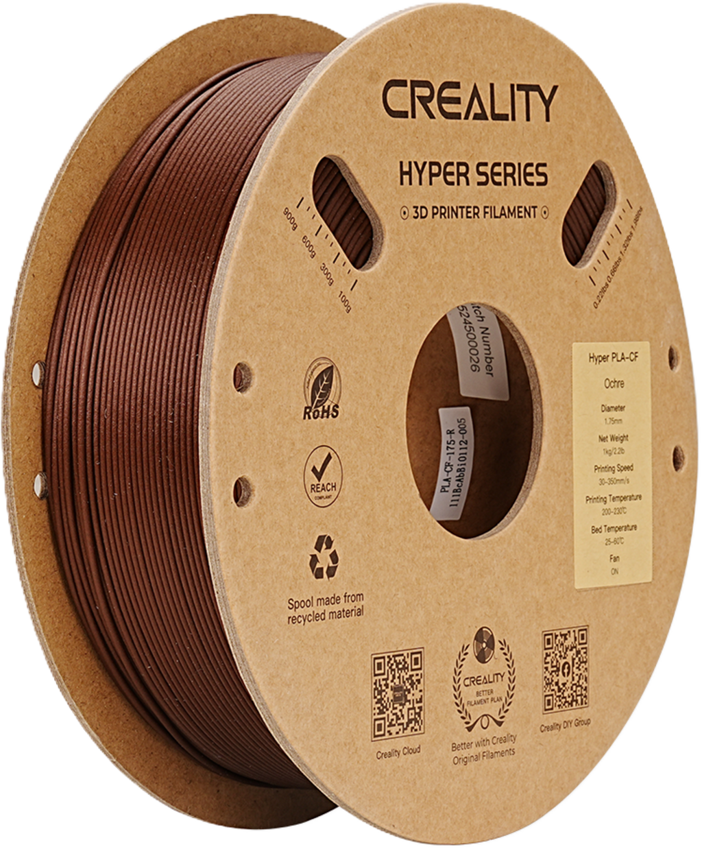 Creality  Hyper PLA-CF Ochre, 1,75 mm / 1000 g    Kohlefaserverstärktes PLA-Material