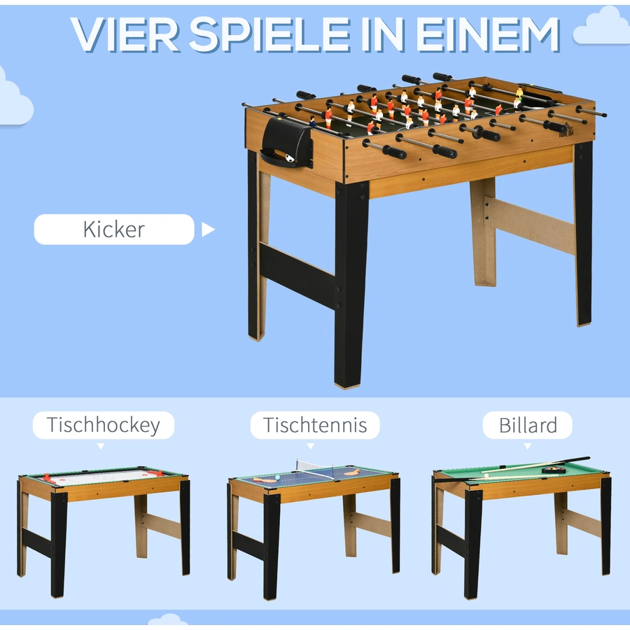 HOMCOM Multigame Spieltisch mit Mini-Fußbälle bunt