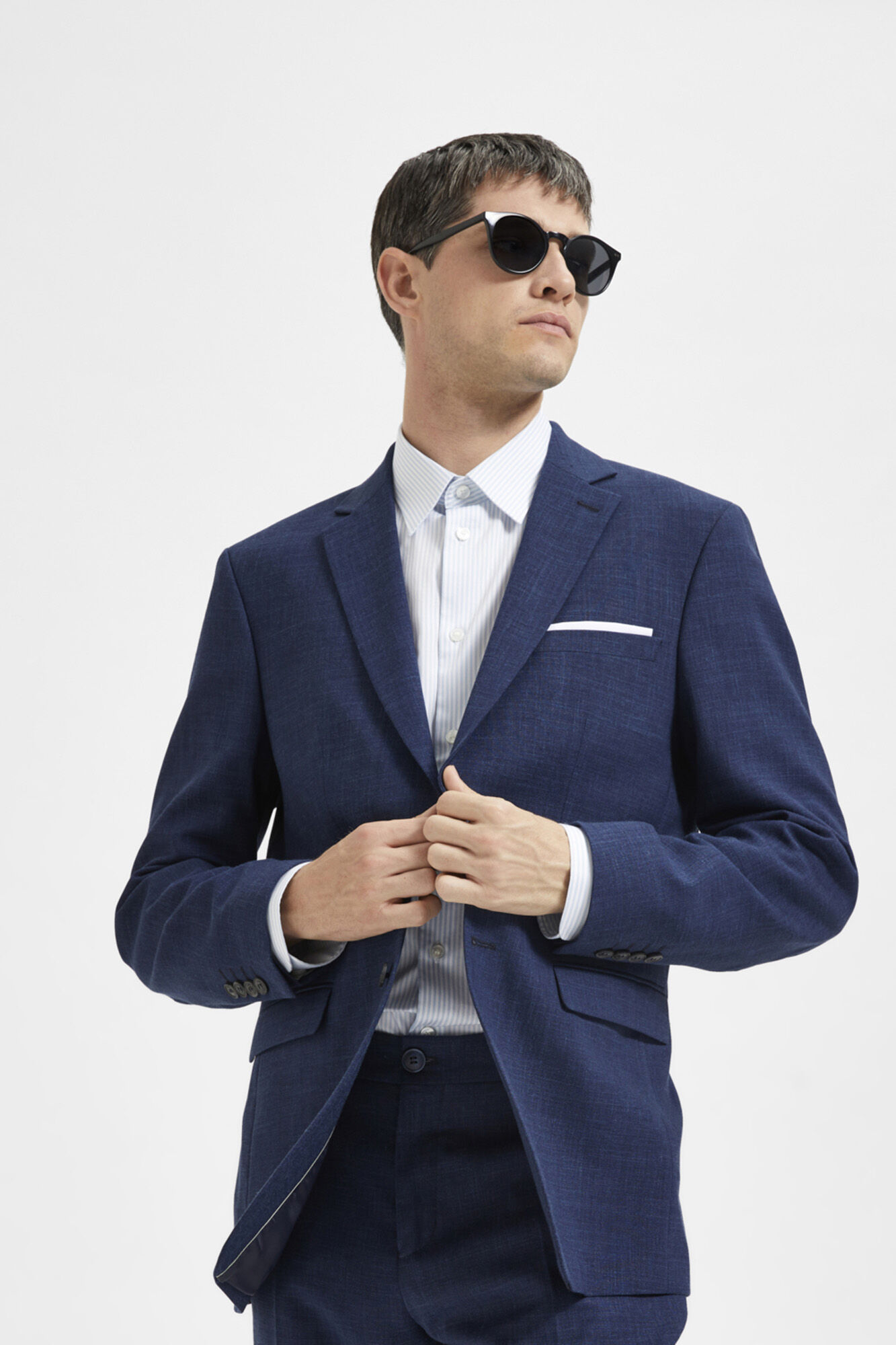 Americana de lino slim fit - Azul marino