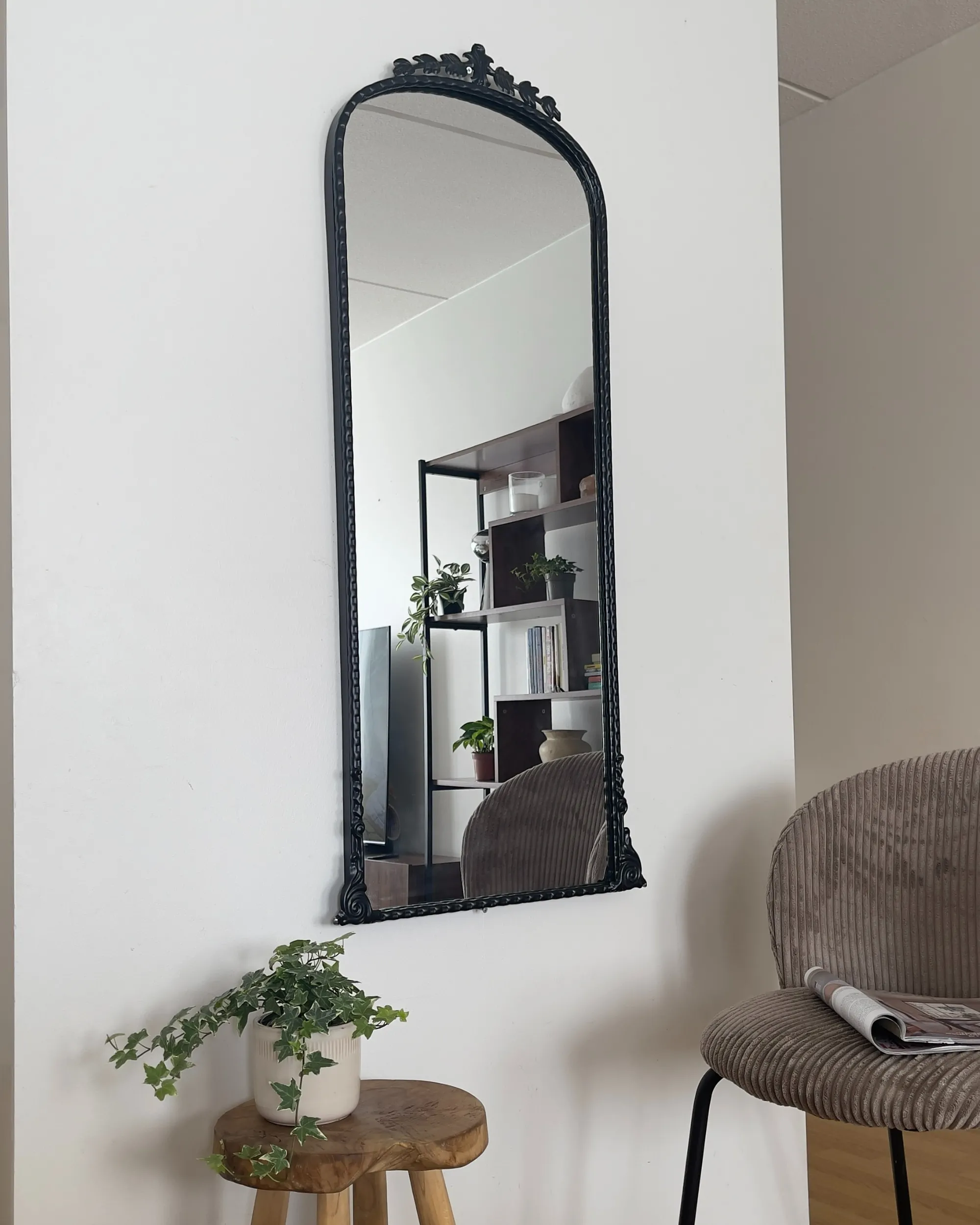 Wandspiegel LIVRY 51 cm 114 cm Metaal Zwart