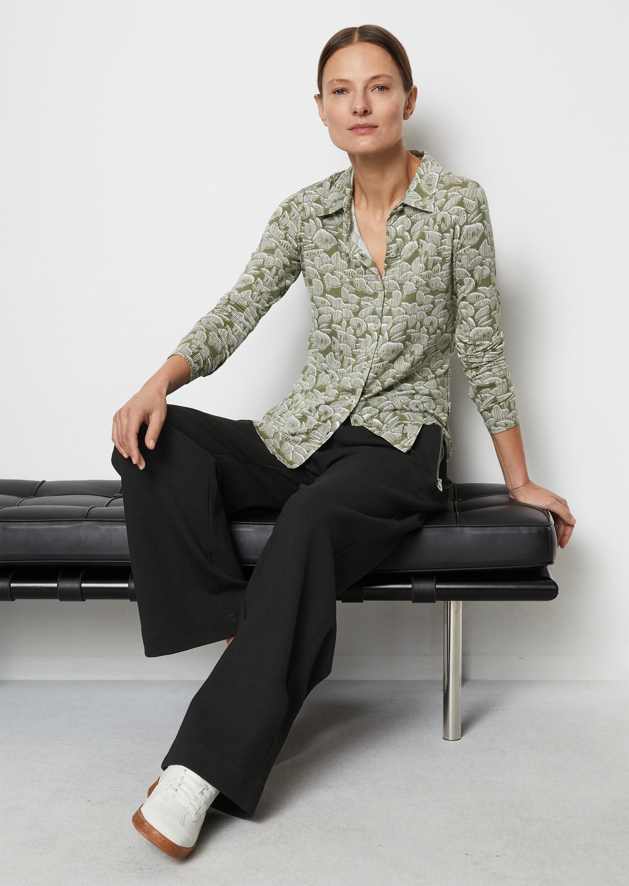 Jersey-Print-Bluse regularaus LENZING™ ECOVERO™