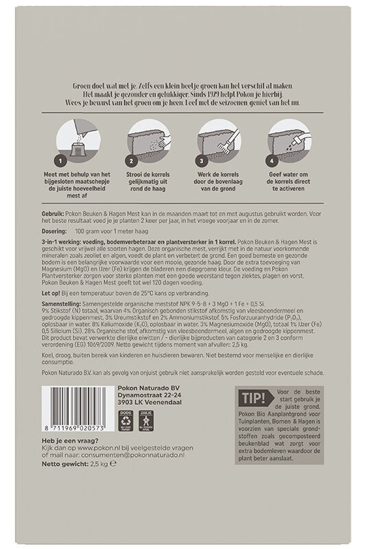 Pokon Beuken & Hagen voeding - Siertuinmeststof - 2.5 Kilogram