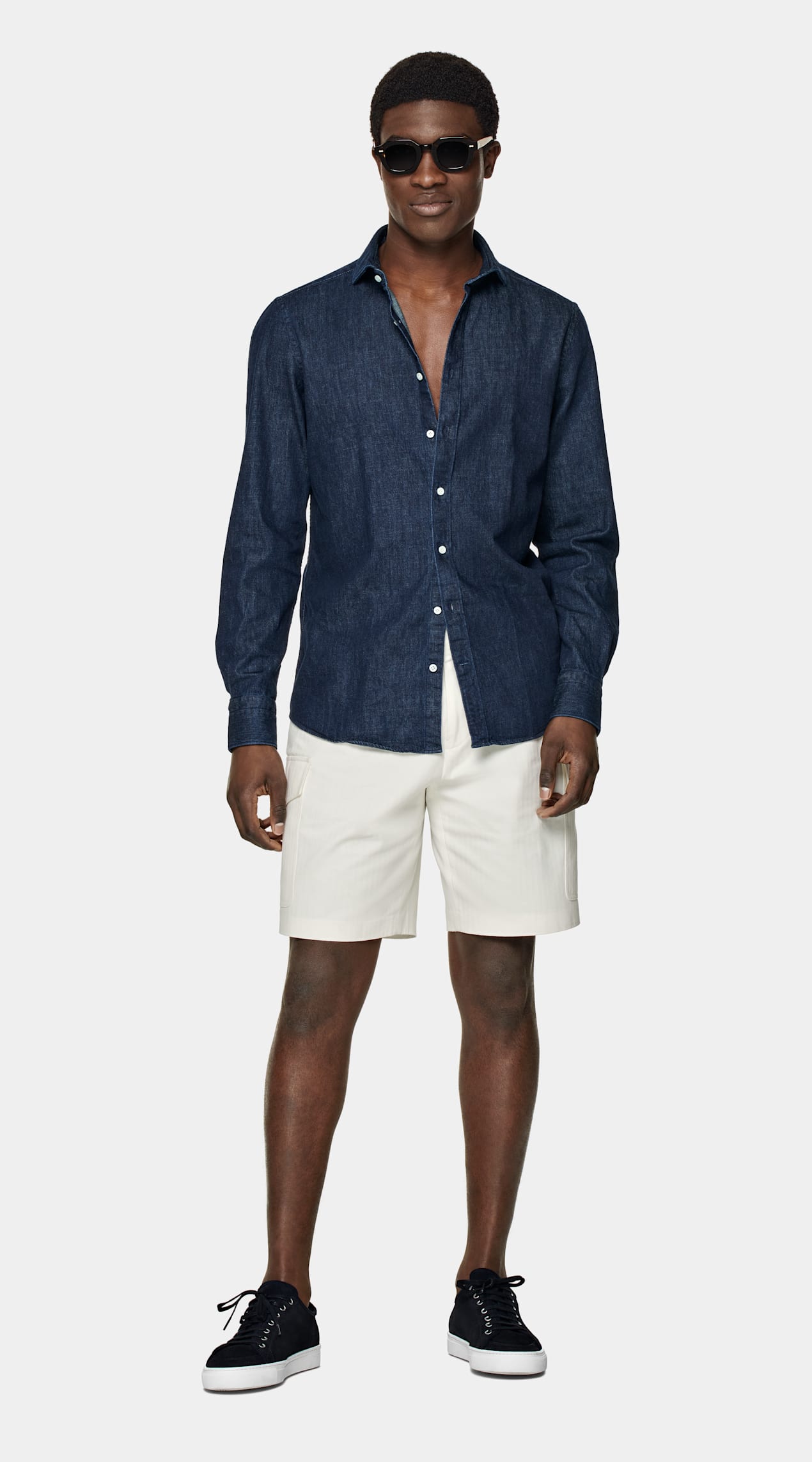 Chemise coupe ajustée bleue