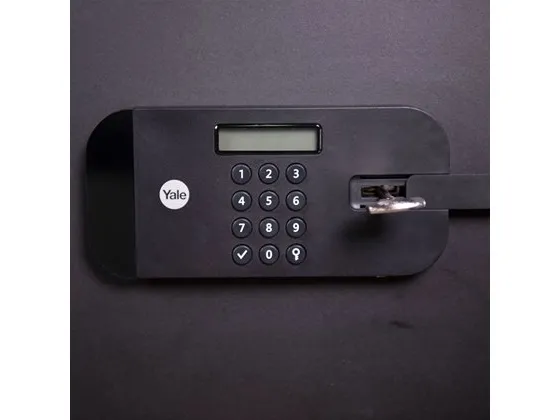 Yale YSFB/250/EB1, Bærbar pengeskab, Sort, Kode, Fingeraftrykslæser, Nøgle, 20,5 L, Gulv/væg, 250 mm