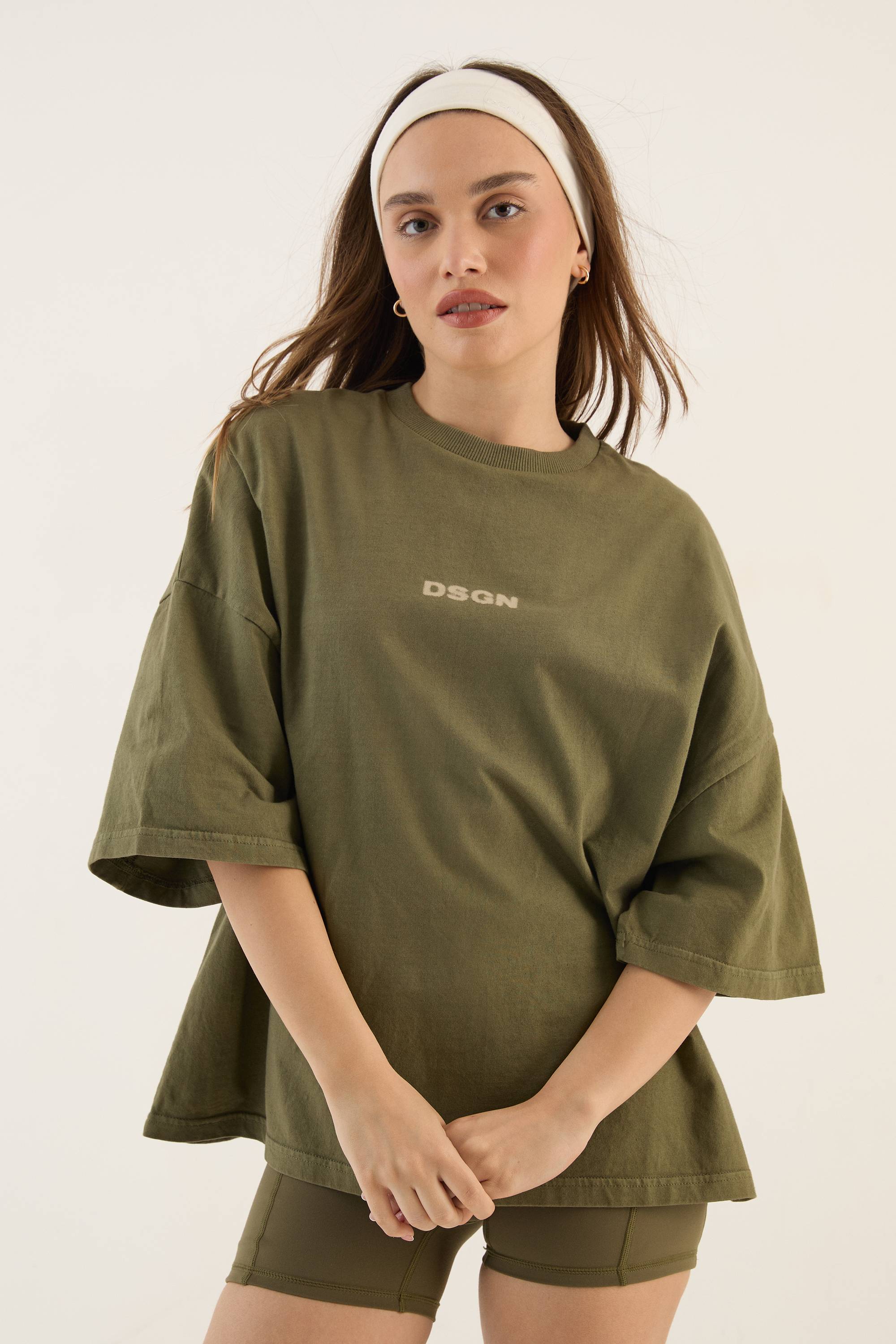 T-shirt Dsgn Studio À Manches Courtes Oversize En Tissu Épais Délavé