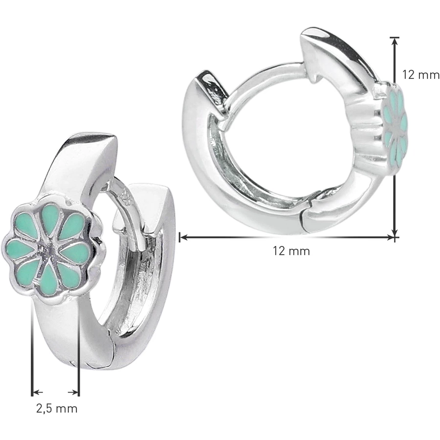 trendor Kinder-Ohrringe Silber 925 Creolen mit Kleeblatt Ø 12 mm silver
