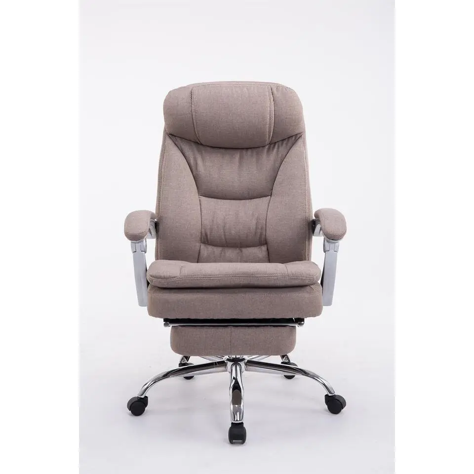 CLP Bureaustoel XL Troy chroom Frame - Stof - taupe