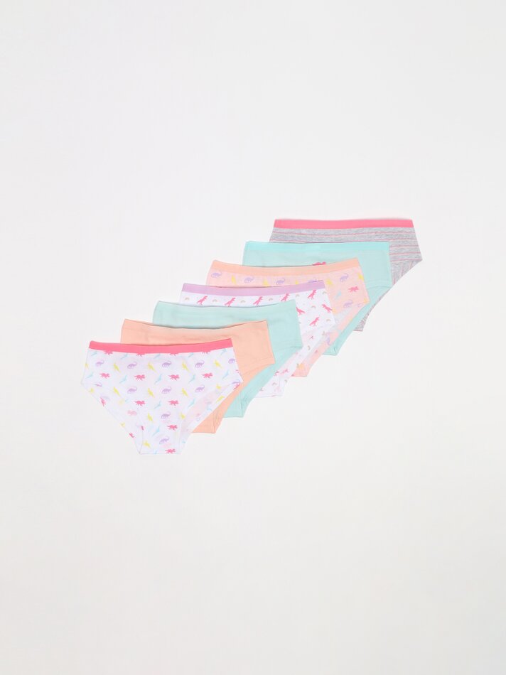Pacote com 7 calcinhas hipster estampadas - Cores variadas