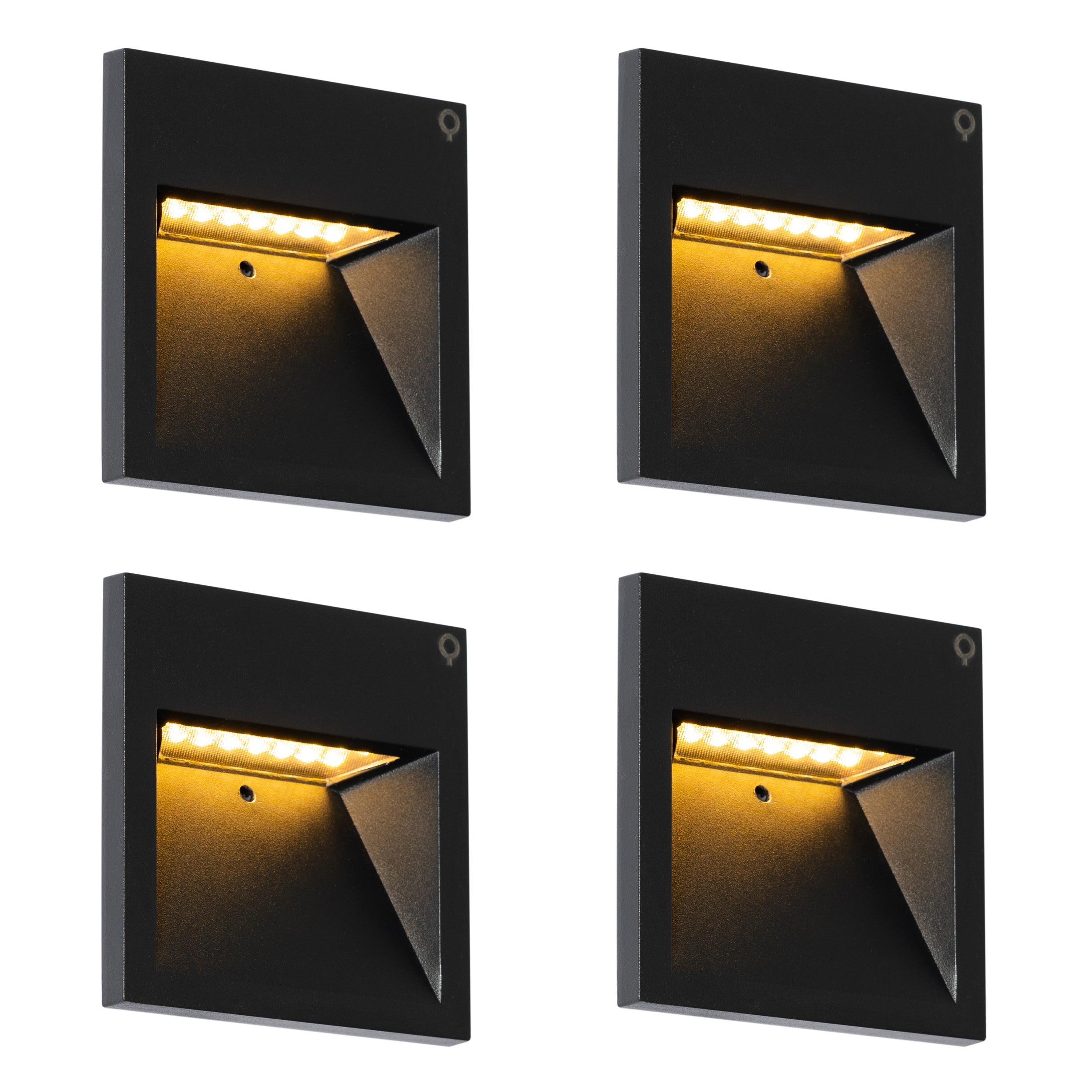 QAZQA Set van 4 moderne inbouw wandlampen zwart incl. LED - Gem 2
