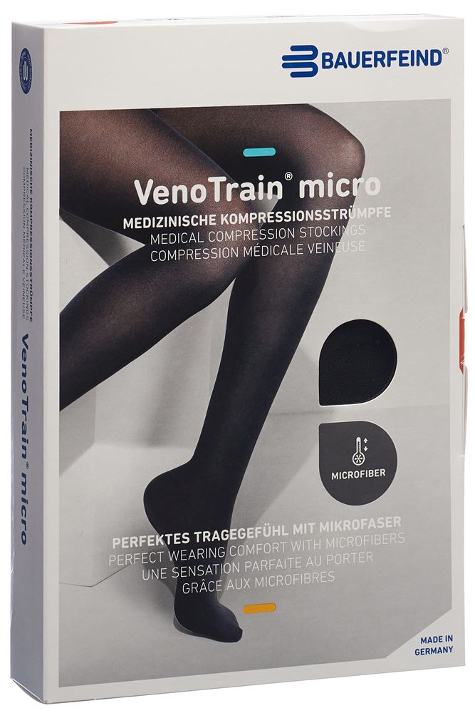 Bauerfeind VenoTrain Micro KKL2 AT XL normal/long offene Fussspitze schwarz 1 Stk