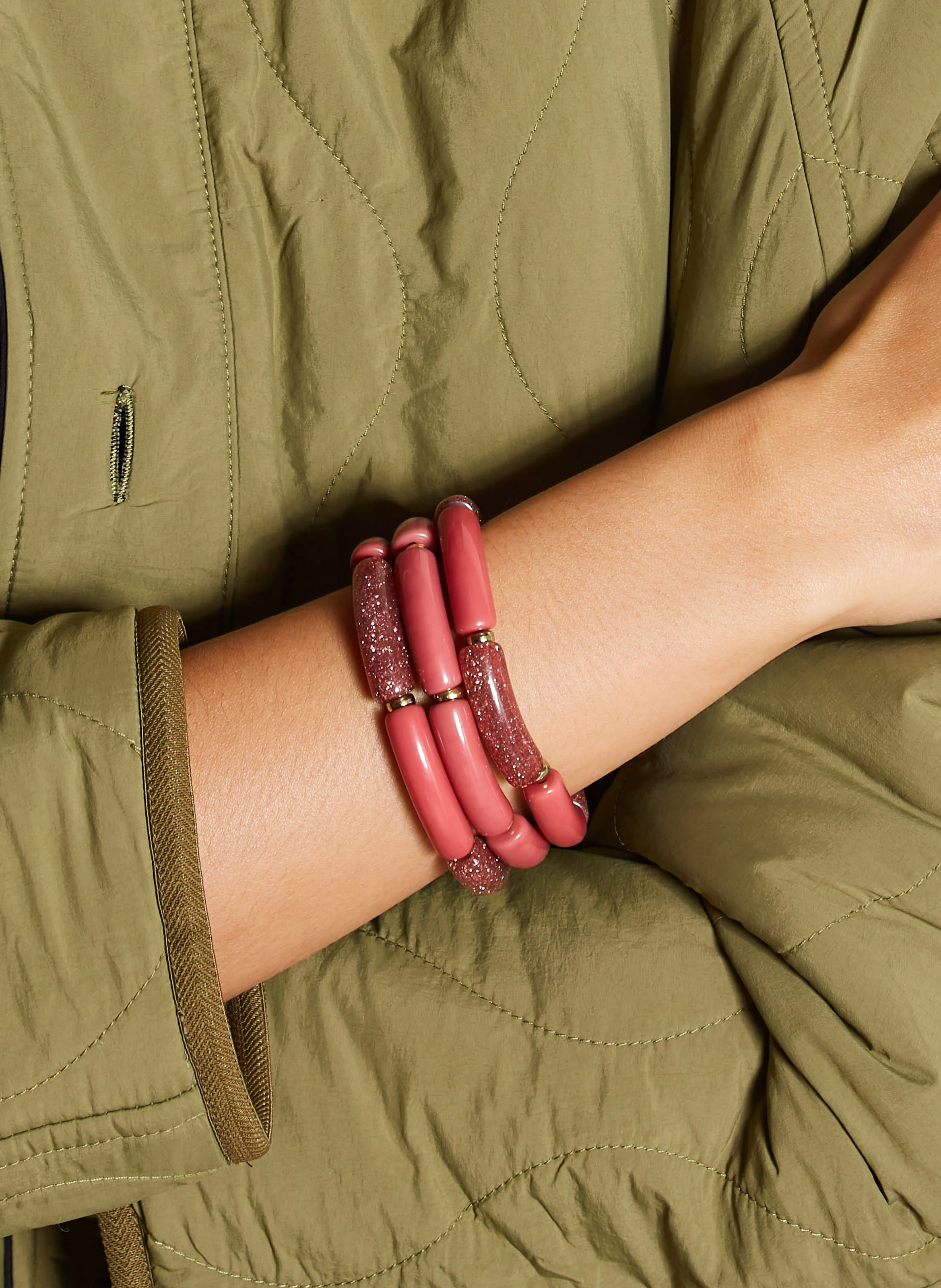PALMA - Set de 3 bracelets élastiqués| Violet