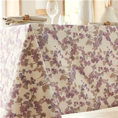 Nappe lin et coton motif fleurs - BECQUET CRÉATION