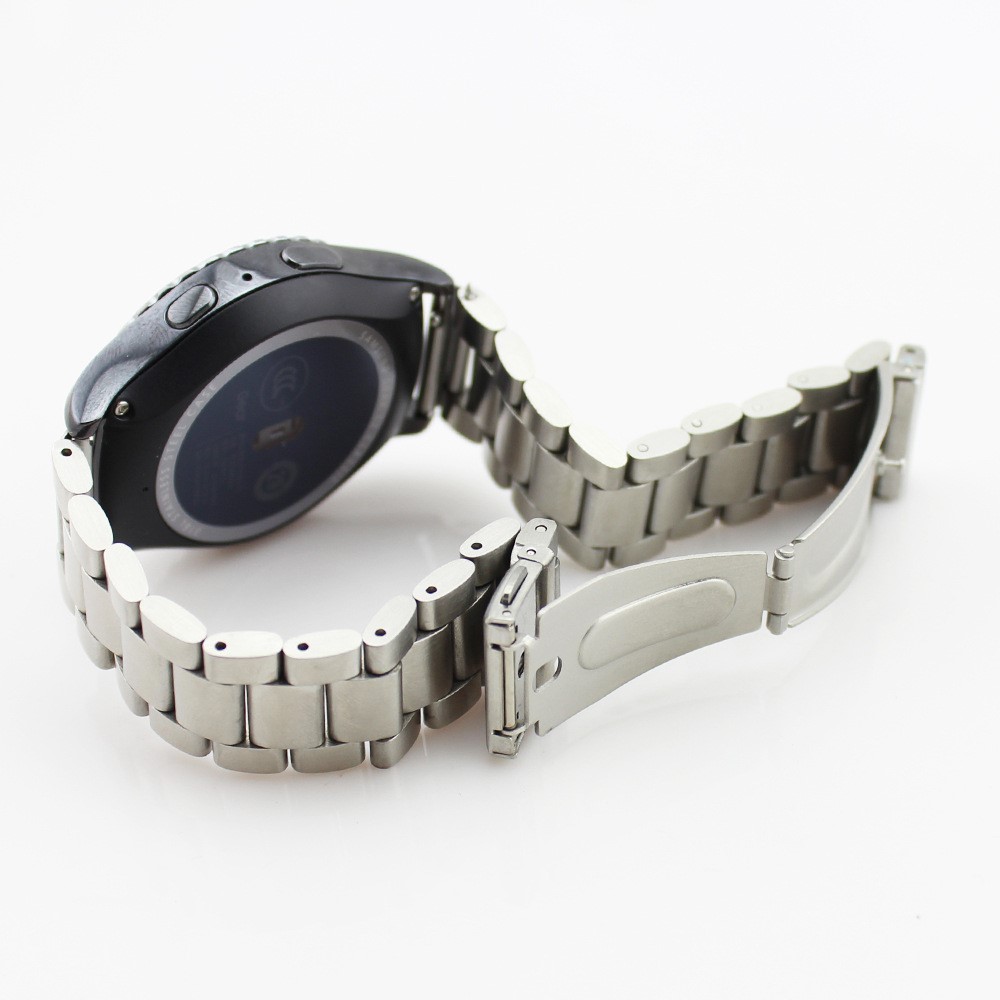 Edelstahl Uhrenarmband mit Butterfly-Verschluss (Stegbreite: 20 mm) - Silber