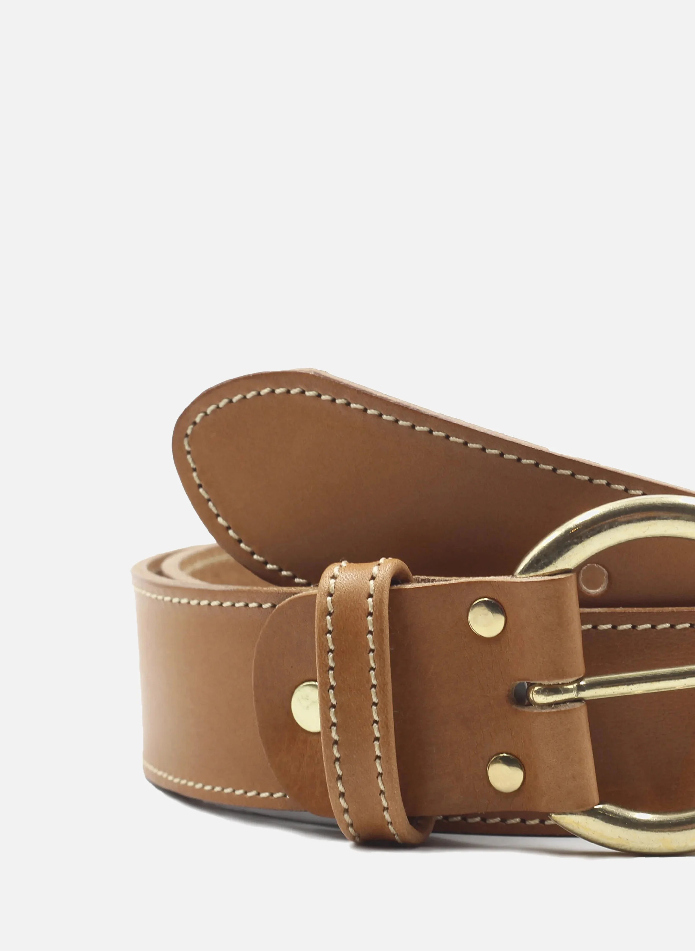 Ceinture bohème cuir lisse | Marron