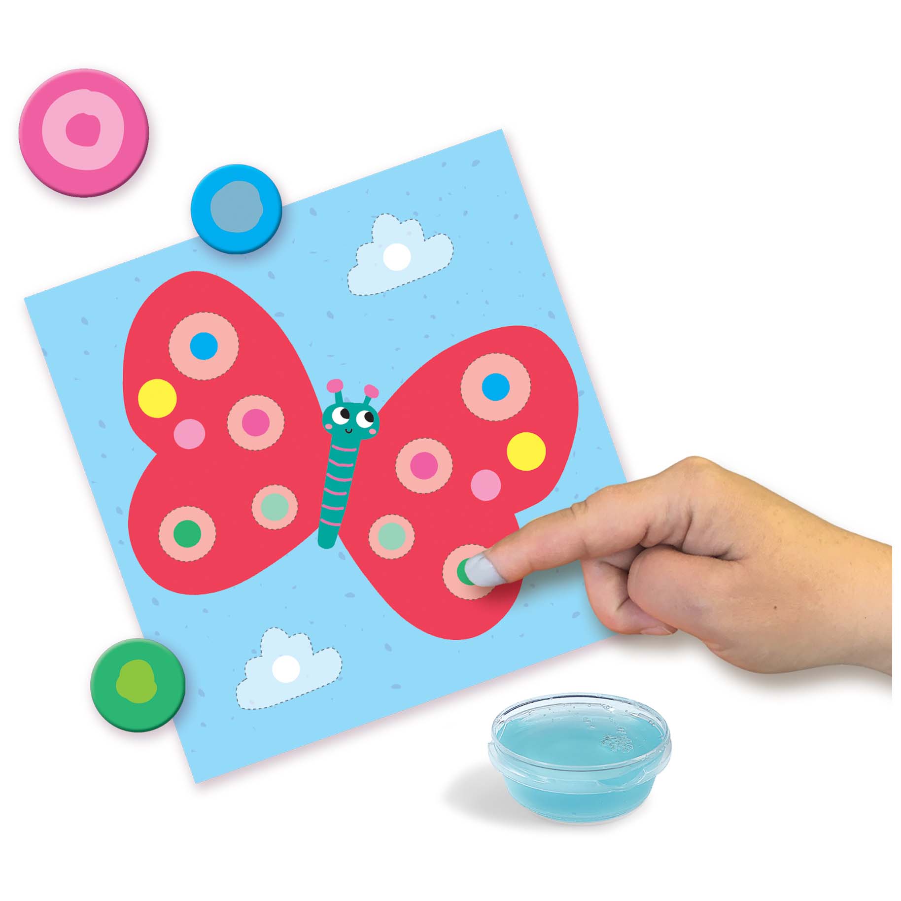 SES My First 3 in 1 set - vingerverven, kleuren en vormen plakken multi