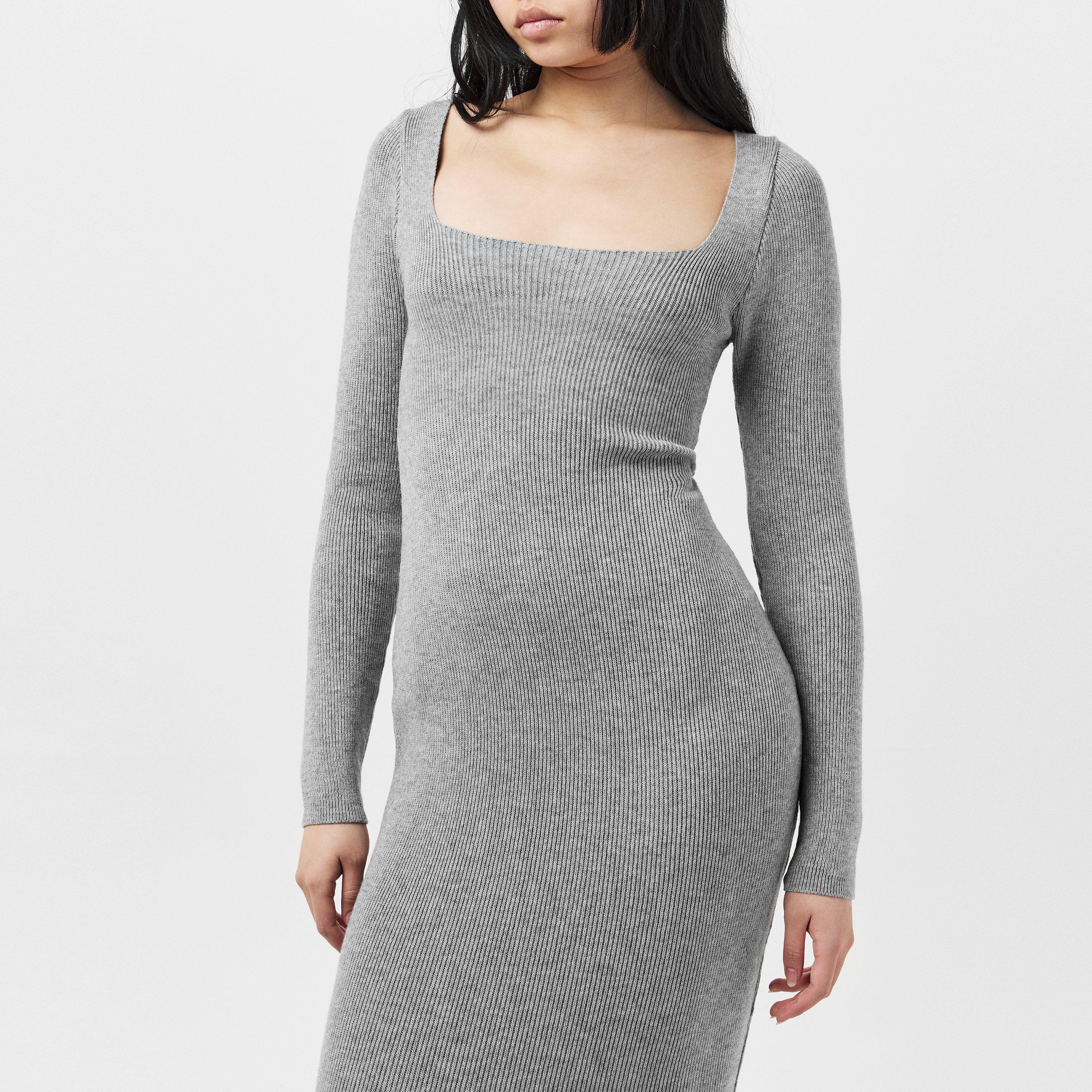 Missy Empire ME Knit Square Neck Midi Dress Womens