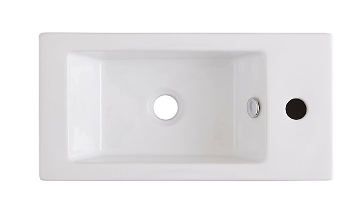 Lave-mains céramique blanc GoodHome Rioni 50 cm