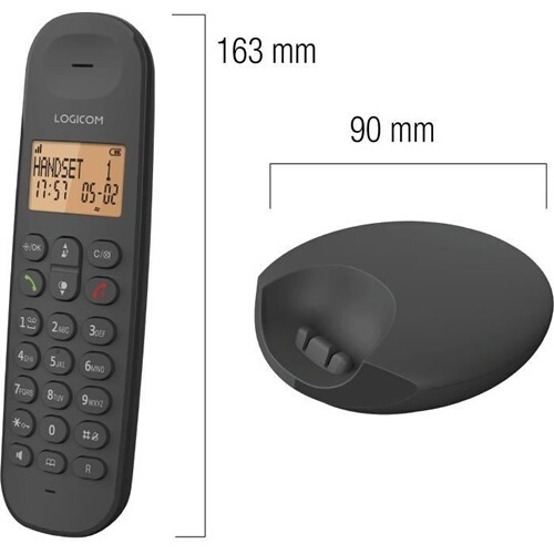 Téléphone sans fil Logicom ILOA 250 DUO Black SANS REPONDEUR