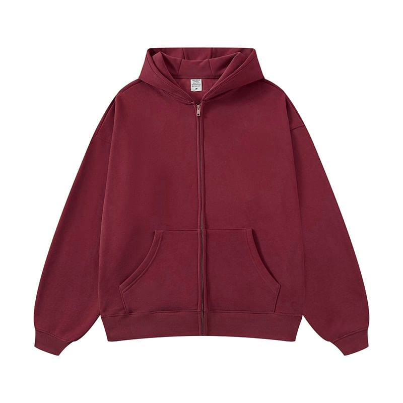 Posive - Hoodie met rits en effen schouder