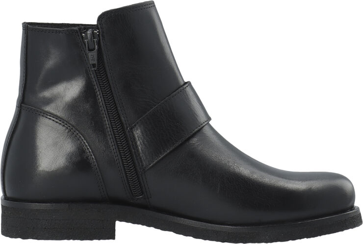 Cashott CASFREJA Low Biker Boot Pull Up Leather Black