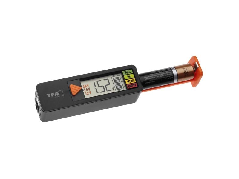 TFA Dostmann Batterietester BatteryCheck FE-TFA Prüfgerät für den Ladezustand von Batterien