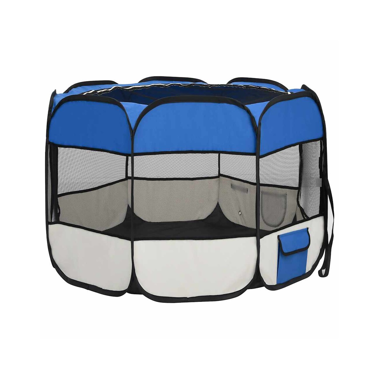 VidaXL faltbarer Welpenlaufstall blau 90 cm, 90 cm, 58 cm