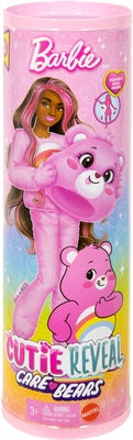 Barbie Cutie Reveal Dukke Care Bears, Rosa