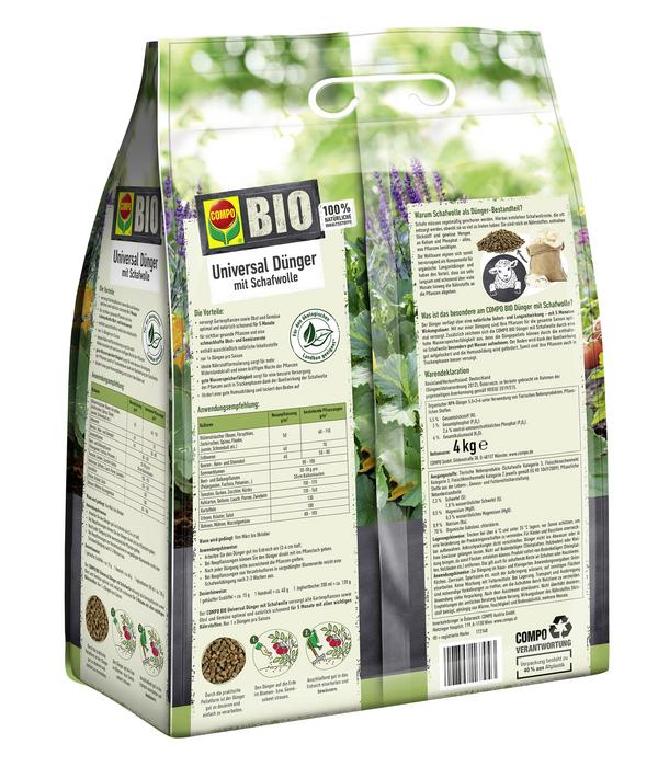 COMPO BIO Universal Dünger mit Schafwolle, 4