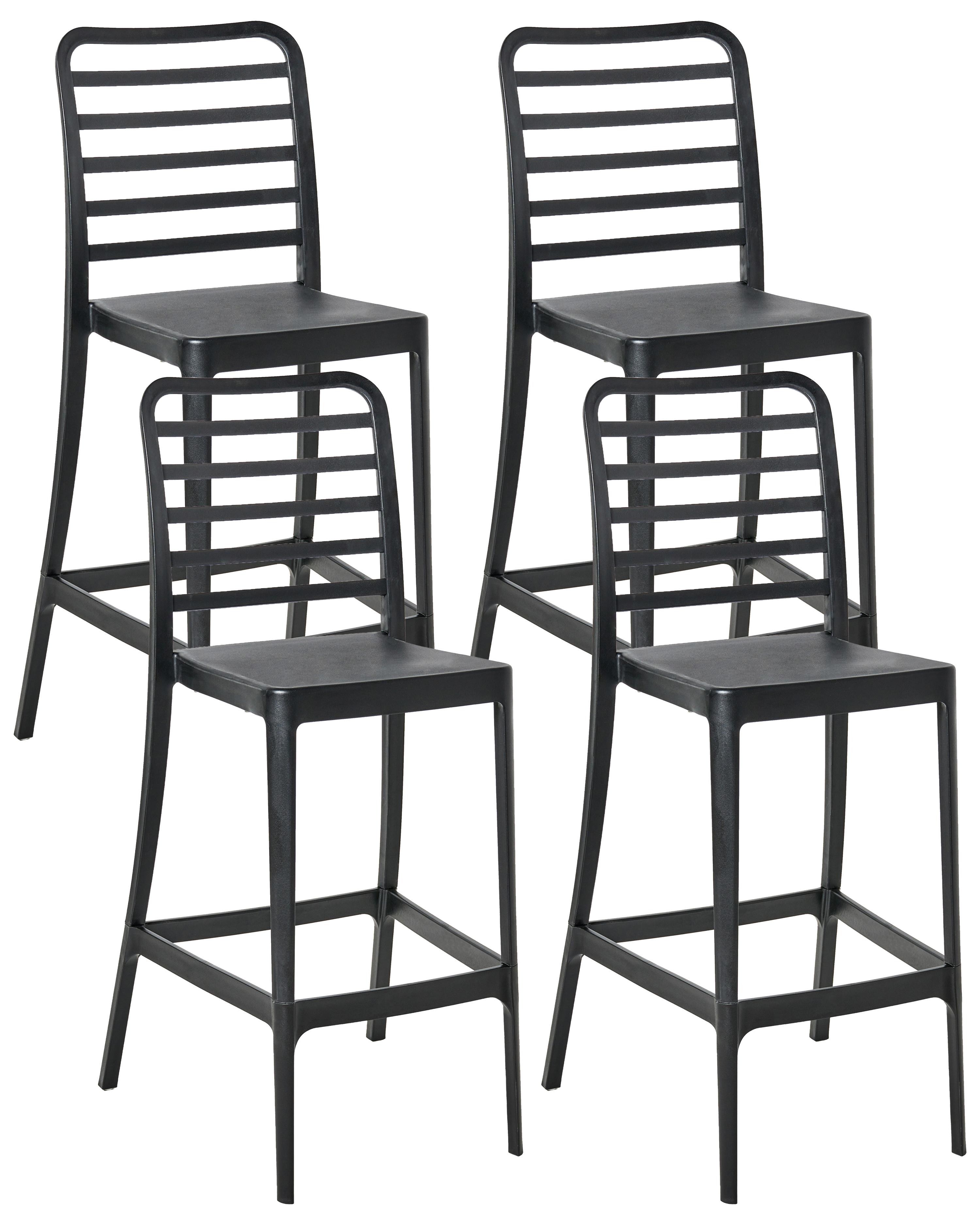 Set van 4 barstoelen SECEDA Synthetisch materiaal 2 in 1 Zwart