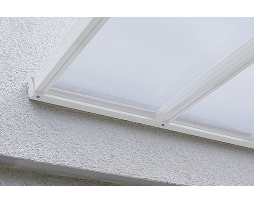 Gutta terrasoverkappingsset, dubbelwandige polycarbonaatplaten, transparant, 306 x 306 cm, wit