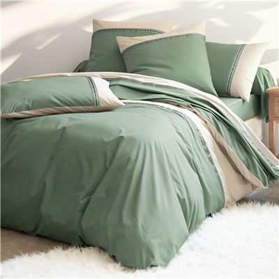 Linge de lit percale parements et galon
