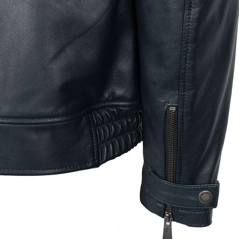 Helstons - Blouson Aeronef Cuir Rag Bleu