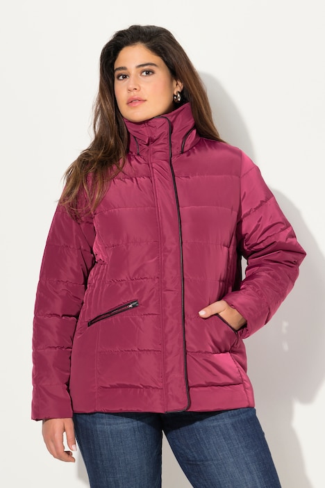 Steppjacke mit leichter Wattierung, Stehkragen, Eingriffstatschen, langarm