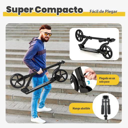 Patinete dobrável com manilha ajustável Costway