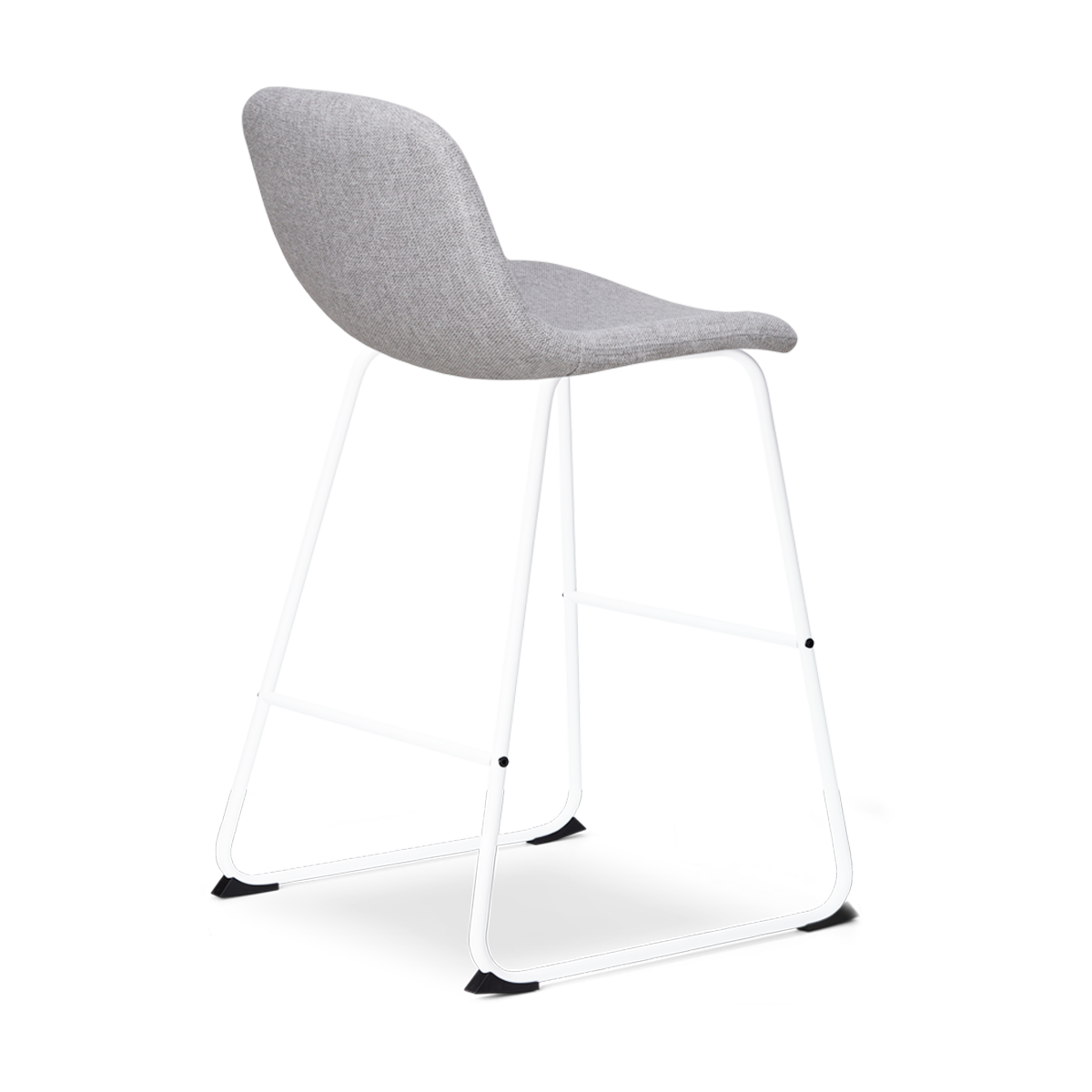Barkruk Nino-Mats lichtgrijs -  wit onderstel - 65 cm