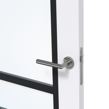 Arne & Bodil binnendeur ABD518 blank glas - extra wit afgelakt - glaslat diep zwart