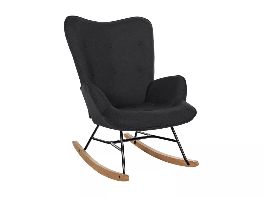 Chaise à bascule - Tissu & Métal - Noir - Sanka