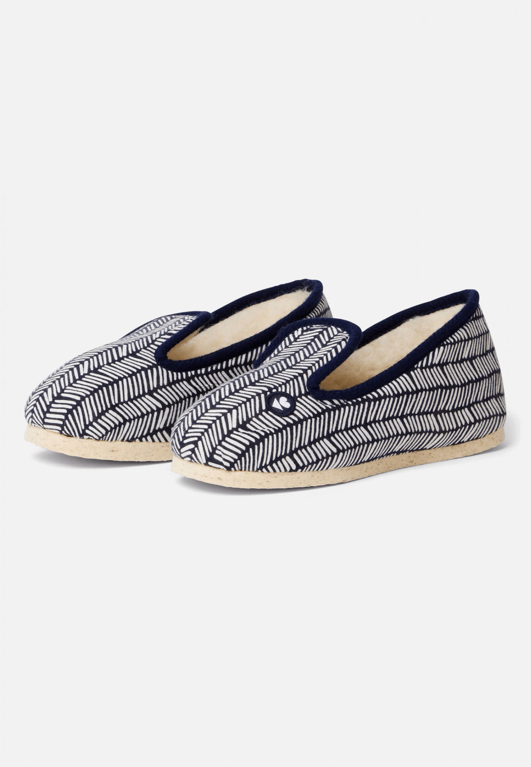Chaussons d'intérieur en laine-Pantoufles Chevron