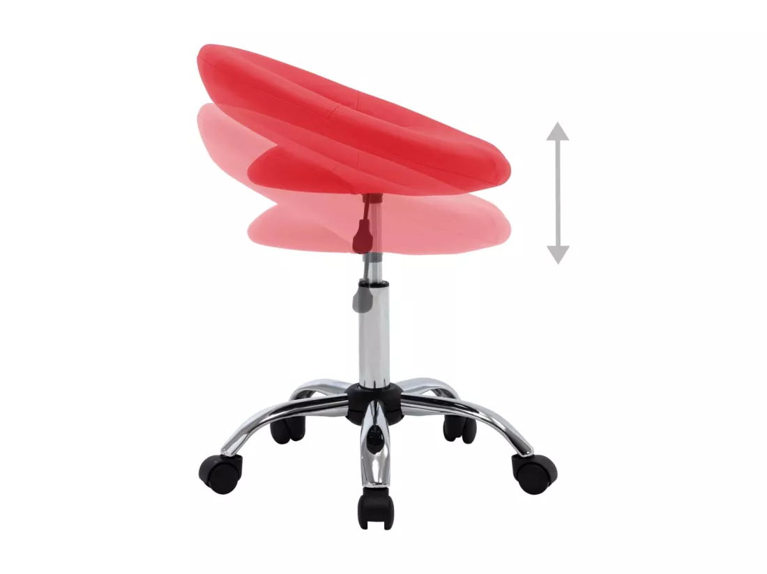 Chaise de travail roulante Rouge Similicuir
